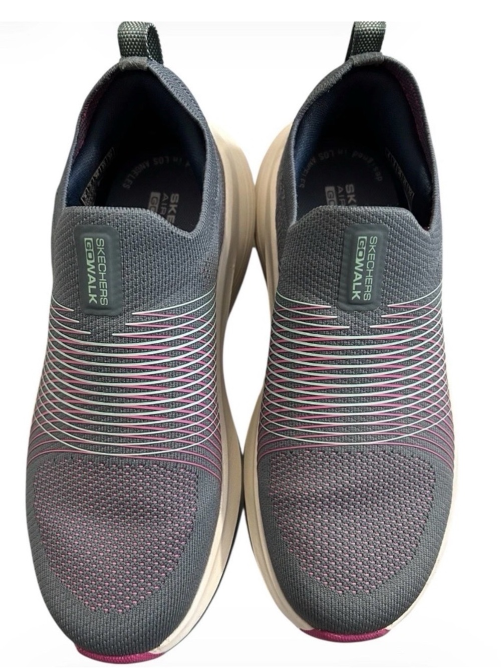 Skechers GOwalk Slip-On Sneakers in Gray and Pink Sz 6 - Picture 2 of 4